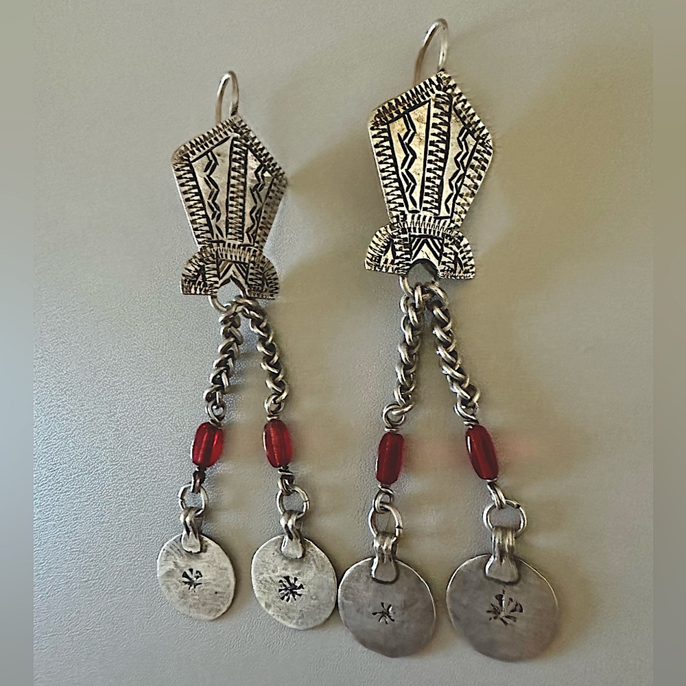 Morocco genuine circa 1905 Silver Dangle Earrings
